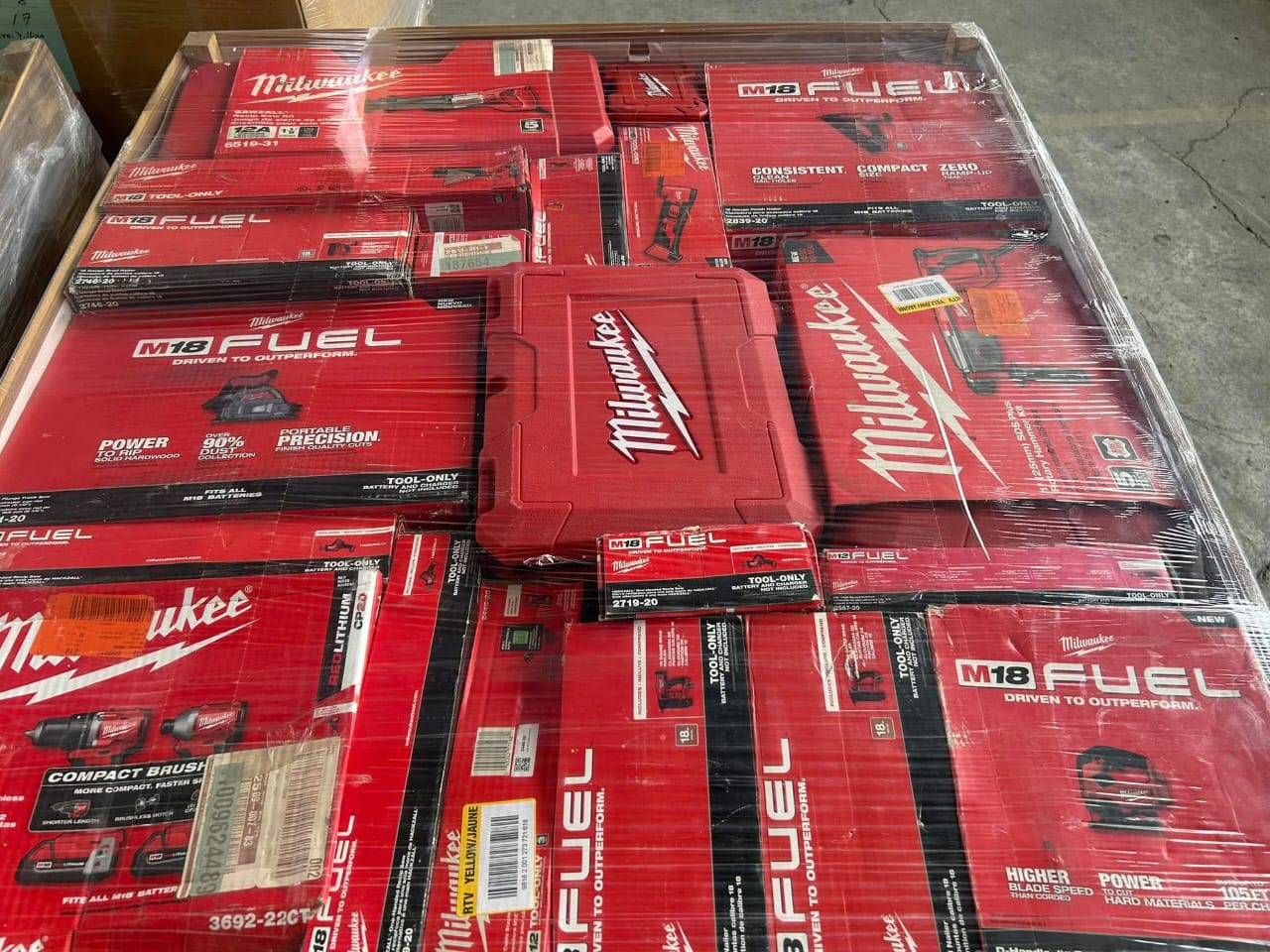 Milwaukee M18 Fuel Power Tool Pallet — Sealed Retail Boxes
